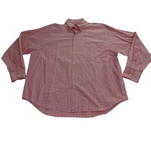 Henry Cottons Pink Plaid Button Down Shirt Mens Size XL Long Sleeve Casual